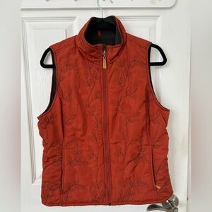 Eddie Bauer Burnt Orange/Rust Coloured Embroidered Vest